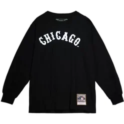 Men Mitchell & Ness T-Shirts & Tops-Chicago Arched Long Sleeve Chicago White Sox