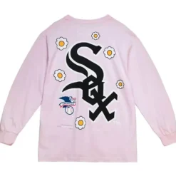 Men Mitchell & Ness T-Shirts & Tops-Chicago Arched Long Sleeve Chicago White Sox