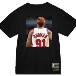 Men Mitchell & Ness T-Shirts & Tops-Chicago Bulls Dennis Rodman Tee