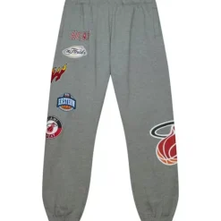 Men Mitchell & Ness Shorts-City Collection Fleece Pants Miami Heat