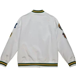 Men Mitchell & Ness Jackets & Outerwear-City Collection Lightweight Satin Jacket Green Bay Packers
