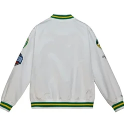 Men Mitchell & Ness Jackets & Outerwear-City Collection Lightweight Satin Jacket Boston Celtics