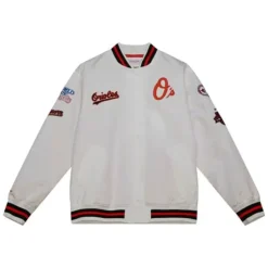 Men Mitchell & Ness Jackets & Outerwear-City Collection Lightweight Satin Jacket Baltimore Orioles