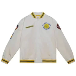 Men Mitchell & Ness Jackets & Outerwear-City Collection Lightweight Satin Jacket Golden State Warriors