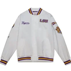 Men Mitchell & Ness Jackets & Outerwear-City Collection Lightweight Satin Jacket Louisiana State University