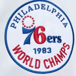 Men Mitchell & Ness Jackets & Outerwear-City Collection Lightweight Satin Jacket Philadelphia 76Ers
