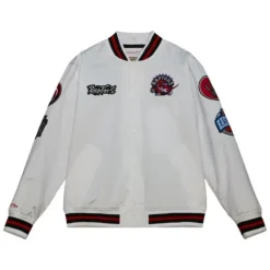 Men Mitchell & Ness Jackets & Outerwear-City Collection Lightweight Satin Jacket Toronto Raptors