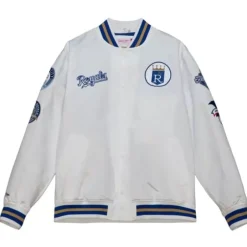 Men Mitchell & Ness Jackets & Outerwear-City Collection Lightweight Satin Jacket Kansas City Royals