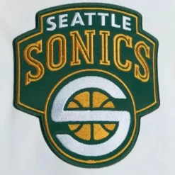 Men Mitchell & Ness Jackets & Outerwear-City Collection Lightweight Satin Jacket Seattle Supersonics