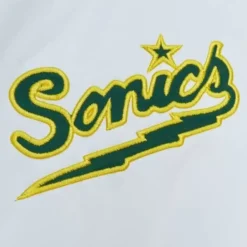Men Mitchell & Ness Jackets & Outerwear-City Collection Lightweight Satin Jacket Seattle Supersonics