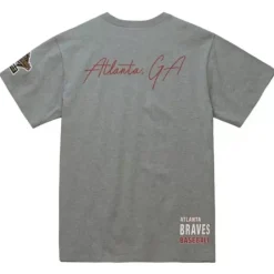 Men Mitchell & Ness T-Shirts & Tops-City Collection S/S Tee Atlanta Braves