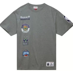 Men Mitchell & Ness T-Shirts & Tops-City Collection S/S Tee Milwaukee Bucks