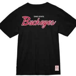Men Mitchell & Ness T-Shirts & Tops-Classic Buckeyes Script Tee Ohio State