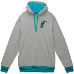 Men Mitchell & Ness Hoodies & Sweatshirts-Classic French Terry Hoodie Florida Marlins