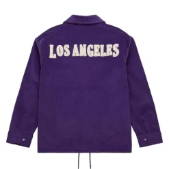 Men Mitchell & Ness Jackets & Outerwear-Collegiate Coaches Jacket Los Angeles Lakers