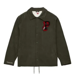 Men Mitchell & Ness Jackets & Outerwear-Collegiate Coaches Jacket Portland Trail Blazers