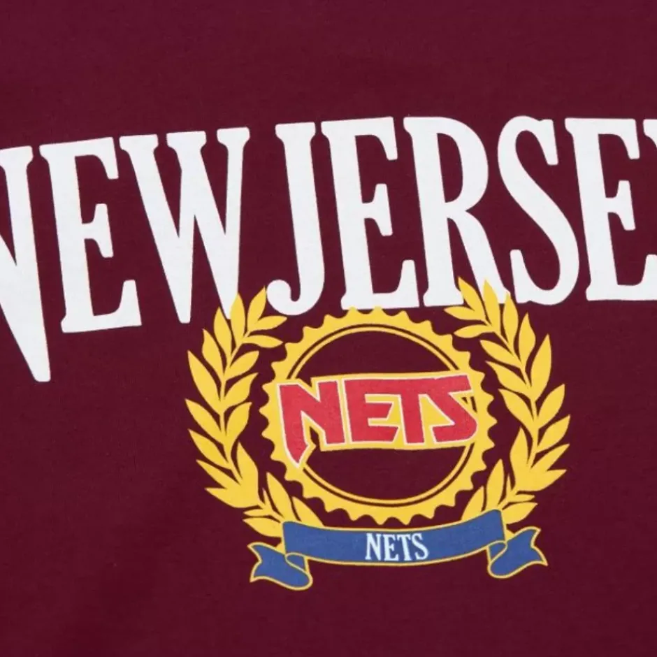 Men Mitchell & Ness T-Shirts & Tops-Collegiate Ivy League Ls New Jersey Nets