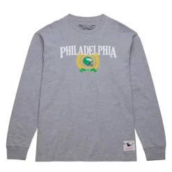 Men Mitchell & Ness T-Shirts & Tops-Collegiate Ivy League Men'S Ls Tee Philadelphia Eagles