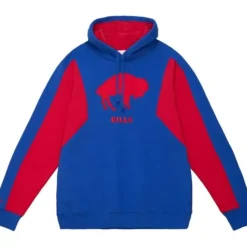 Men Mitchell & Ness Hoodies & Sweatshirts-Color Blocked Fleece 2.0 Buffalo Bills