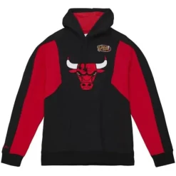 Men Mitchell & Ness Hoodies & Sweatshirts-Color Blocked Fleece 2.0 Chicago Bulls
