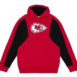 Men Mitchell & Ness Hoodies & Sweatshirts-Color Blocked Fleece 2.0 Kansas City Chiefs