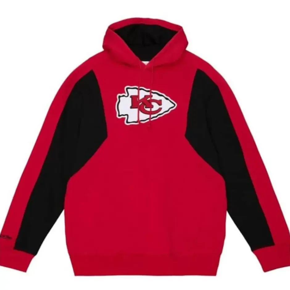 Men Mitchell & Ness Hoodies & Sweatshirts-Color Blocked Fleece 2.0 Kansas City Chiefs
