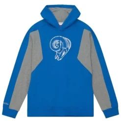 Men Mitchell & Ness Hoodies & Sweatshirts-Color Blocked Fleece 2.0 Los Angeles Rams