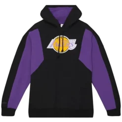 Men Mitchell & Ness Hoodies & Sweatshirts-Color Blocked Fleece 2.0 Los Angeles Lakers