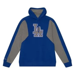 Men Mitchell & Ness Hoodies & Sweatshirts-Color Blocked Fleece 2.0 Los Angeles Dodgers