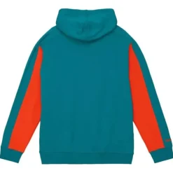 Men Mitchell & Ness Hoodies & Sweatshirts-Color Blocked Fleece 2.0 Miami Dolphins
