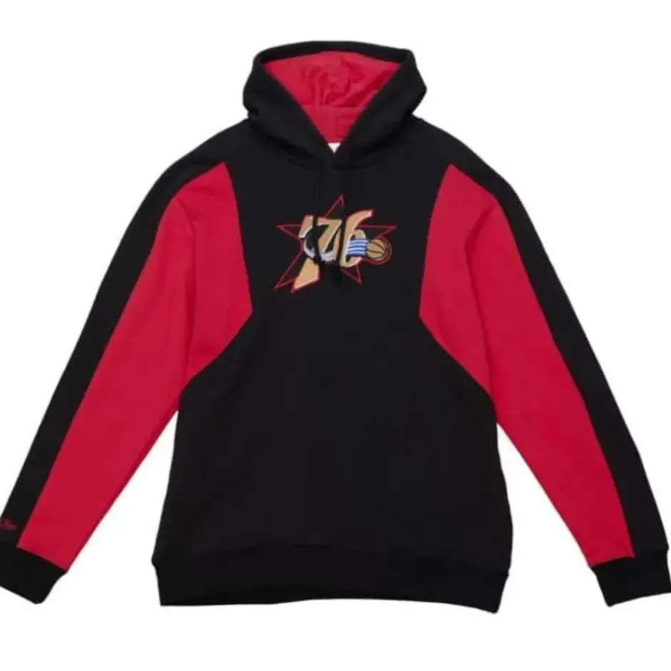 Men Mitchell & Ness Hoodies & Sweatshirts-Color Blocked Fleece 2.0 Philadelphia 76Ers