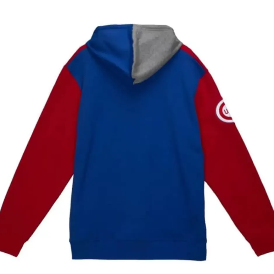 Men Mitchell & Ness Hoodies & Sweatshirts-Color Blocked Fleece Hoodie Chicago Cubs