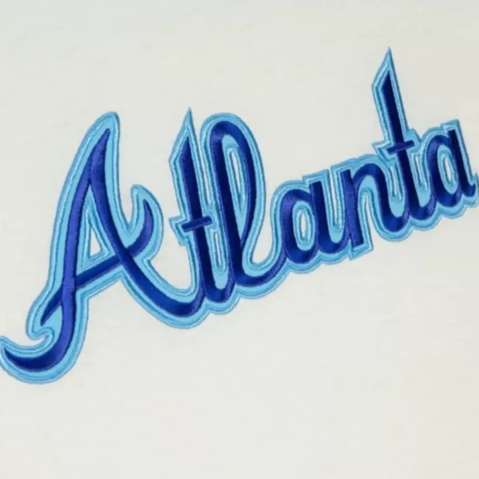 Men Mitchell & Ness T-Shirts & Tops-Color Blocked S/S Tee Atlanta Braves