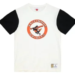 Men Mitchell & Ness T-Shirts & Tops-Color Blocked S/S Tee Baltimore Orioles