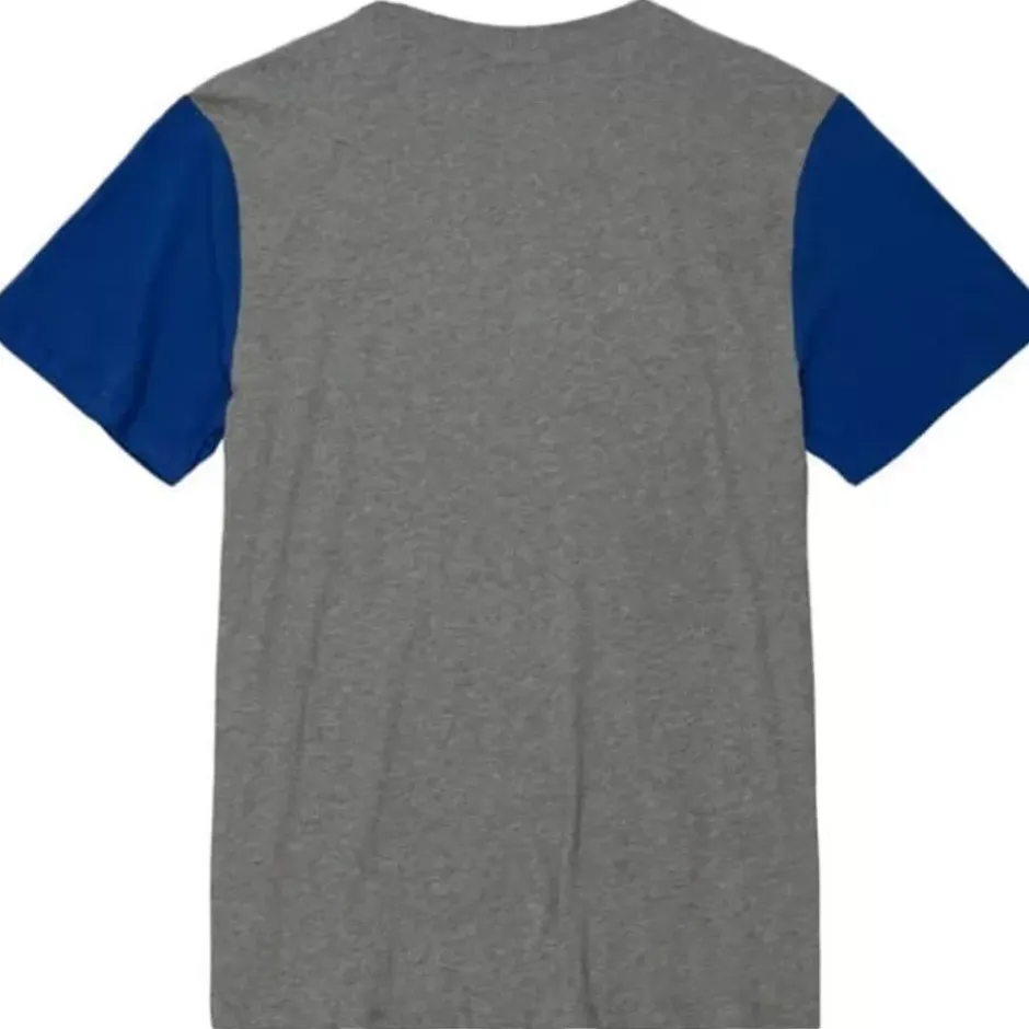 Men Mitchell & Ness T-Shirts & Tops-Color Blocked S/S Tee Buffalo Bills