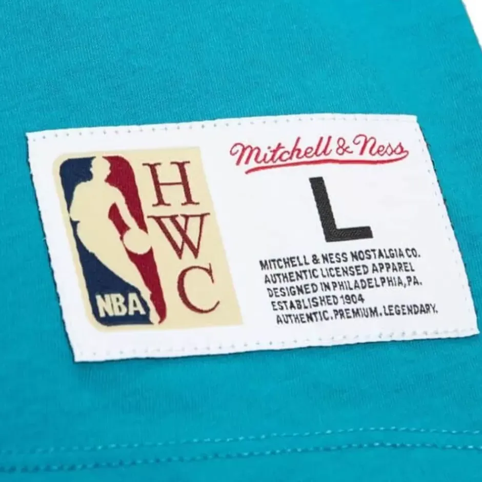 Men Mitchell & Ness T-Shirts & Tops-Color Blocked Ss Tee Charlotte Hornets