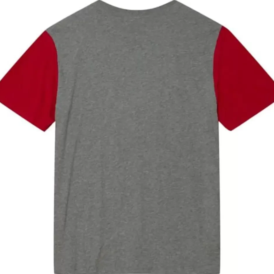 Men Mitchell & Ness T-Shirts & Tops-Color Blocked S/S Tee Chicago Bulls