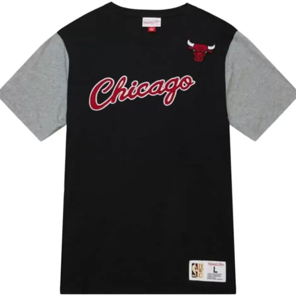 Men Mitchell & Ness T-Shirts & Tops-Color Blocked Ss Tee Chicago Bulls