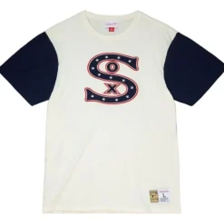 Men Mitchell & Ness T-Shirts & Tops-Color Blocked S/S Tee Chicago White Sox