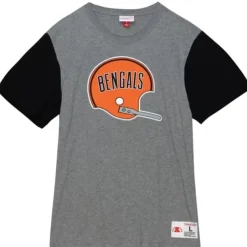Men Mitchell & Ness T-Shirts & Tops-Color Blocked S/S Tee Cincinnati Bengals
