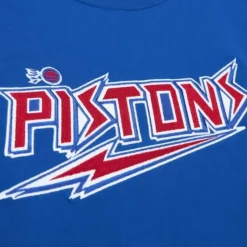 Men Mitchell & Ness T-Shirts & Tops-Color Blocked Ss Tee Detroit Pistons