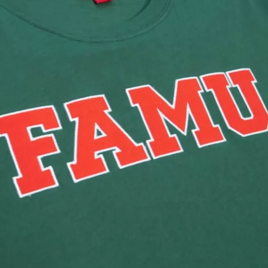 Men Mitchell & Ness T-Shirts & Tops-Color Blocked Ss Tee Florida A&M University