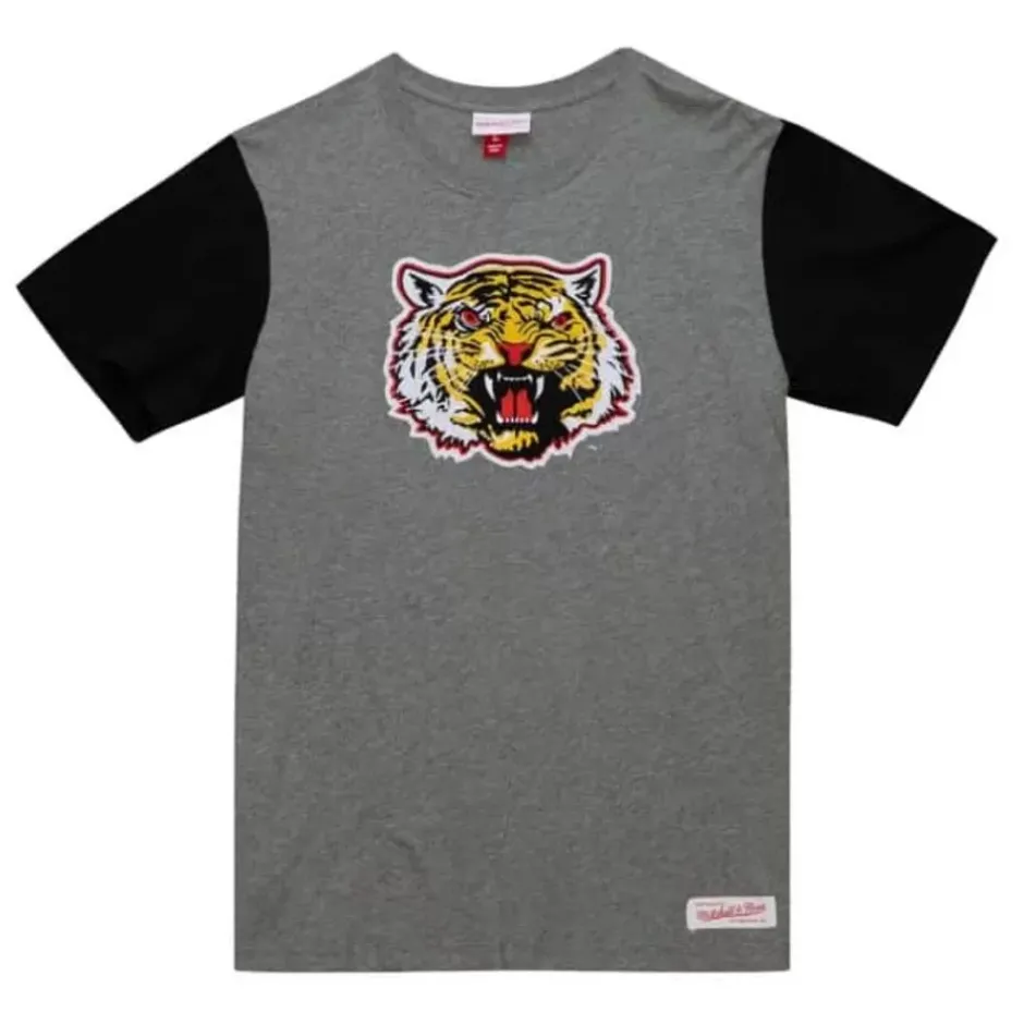 Men Mitchell & Ness T-Shirts & Tops-Color Blocked S/S Tee Grambling State University
