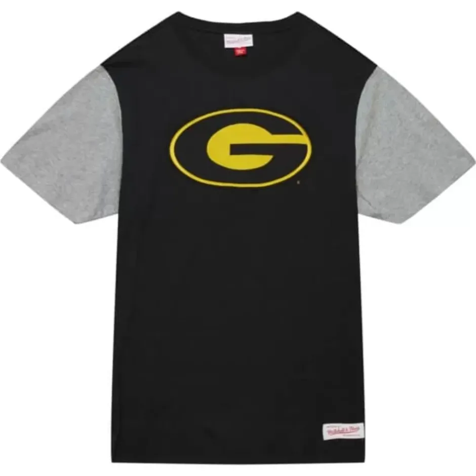 Men Mitchell & Ness T-Shirts & Tops-Color Blocked Ss Tee Grambling State University