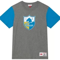Men Mitchell & Ness T-Shirts & Tops-Color Blocked S/S Tee Los Angeles Chargers
