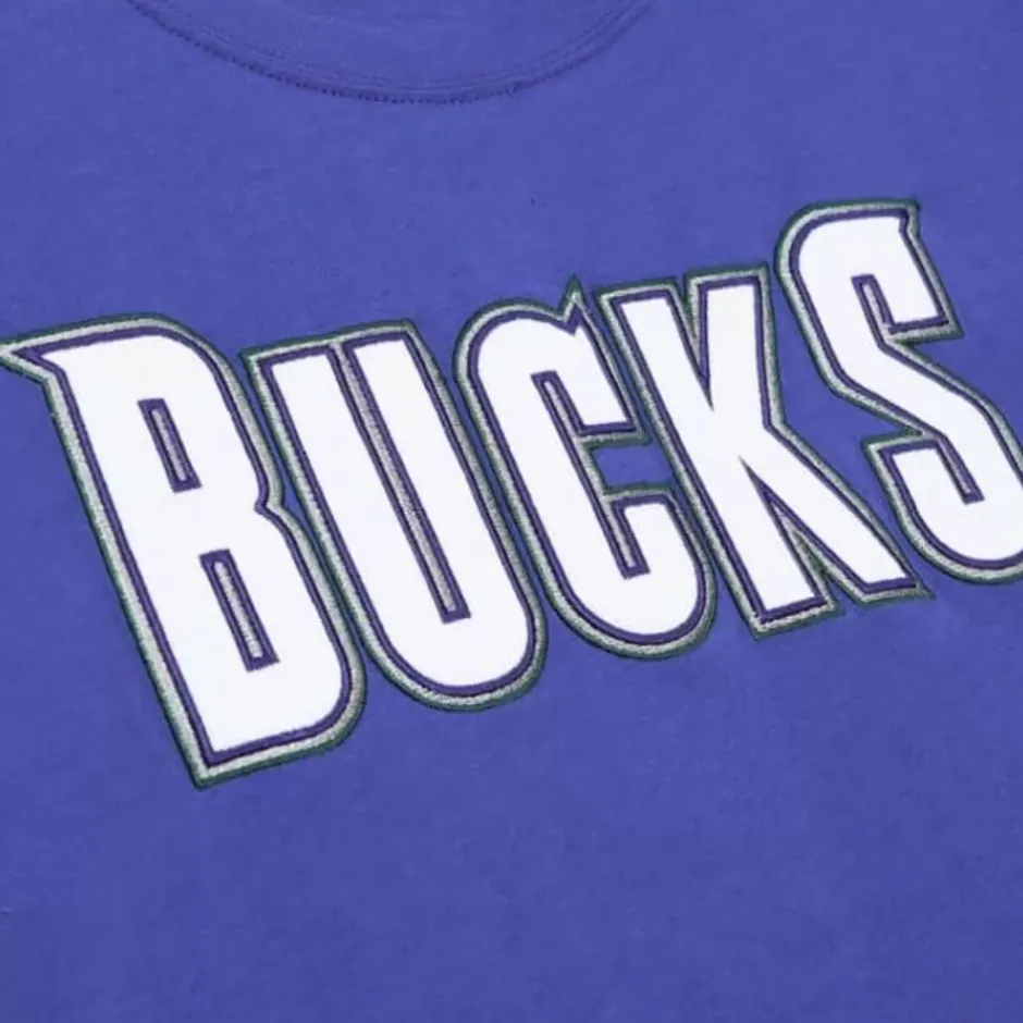 Men Mitchell & Ness T-Shirts & Tops-Color Blocked Ss Tee Milwaukee Bucks