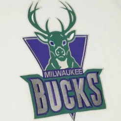 Men Mitchell & Ness T-Shirts & Tops-Color Blocked S/S Tee Milwaukee Bucks