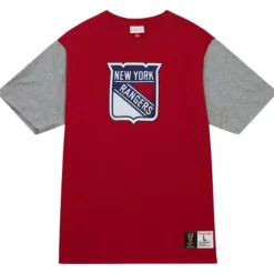 Men Mitchell & Ness T-Shirts & Tops-Color Blocked Ss Tee New York Rangers