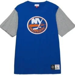 Men Mitchell & Ness T-Shirts & Tops-Color Blocked Ss Tee New York Islanders