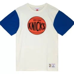 Men Mitchell & Ness T-Shirts & Tops-Color Blocked S/S Tee New York Knicks